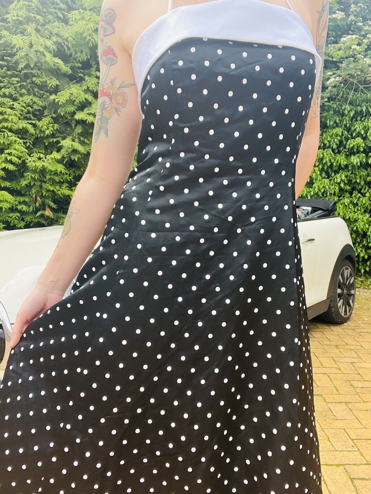 Vintage 80s Cocktail Dress By Your Sixth Sense With Polkadot Print Size 10