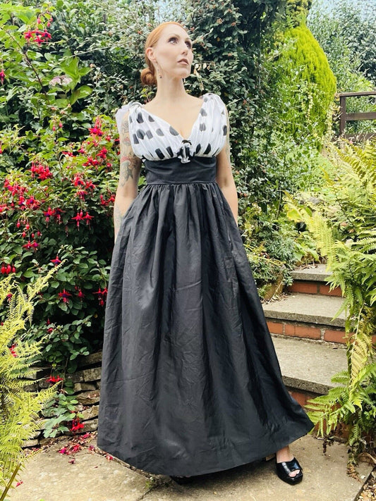 Vintage 80s Ball Gown Dress By Trina Lewis Marjon Couture Long Maxi Dress 10