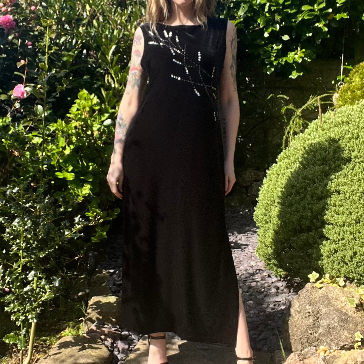 Whimsigoth velvet long dress with sequin detail size 14