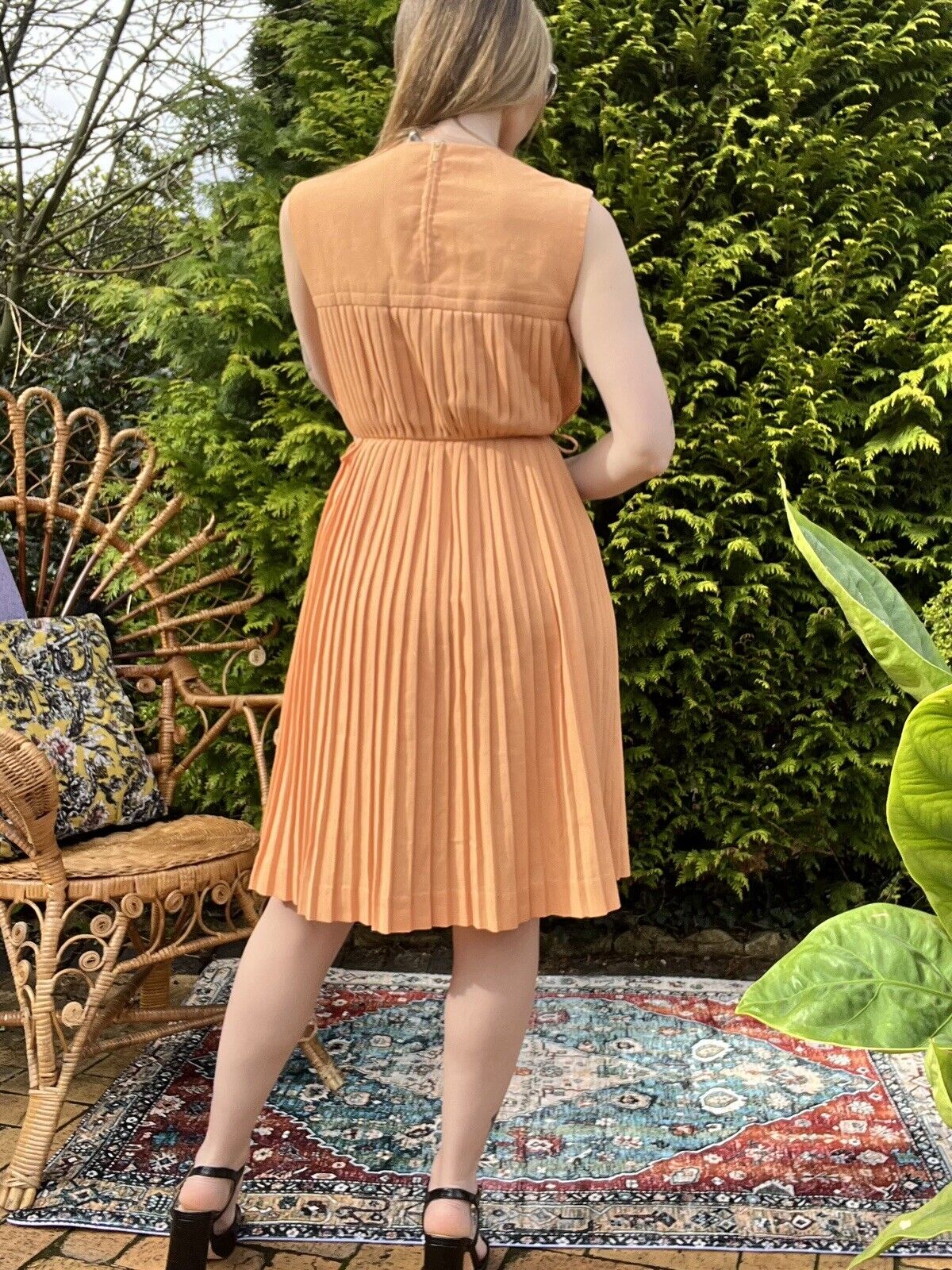 vintage 60s pleated tea dress by Trevira size 8