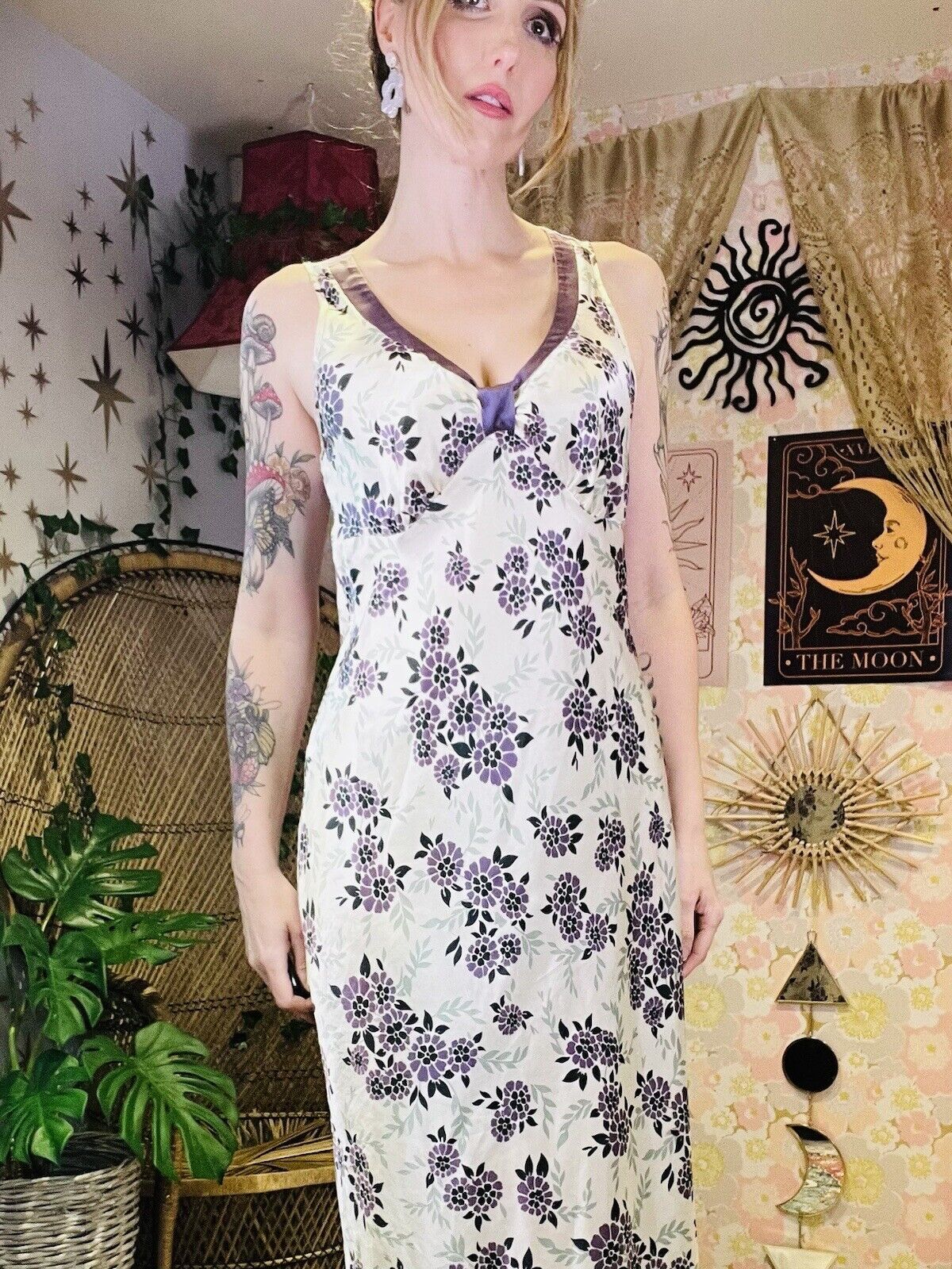 Vintage Y2K Slip Dress Nighty Silky Satin Feel By Per Una Size 10-12