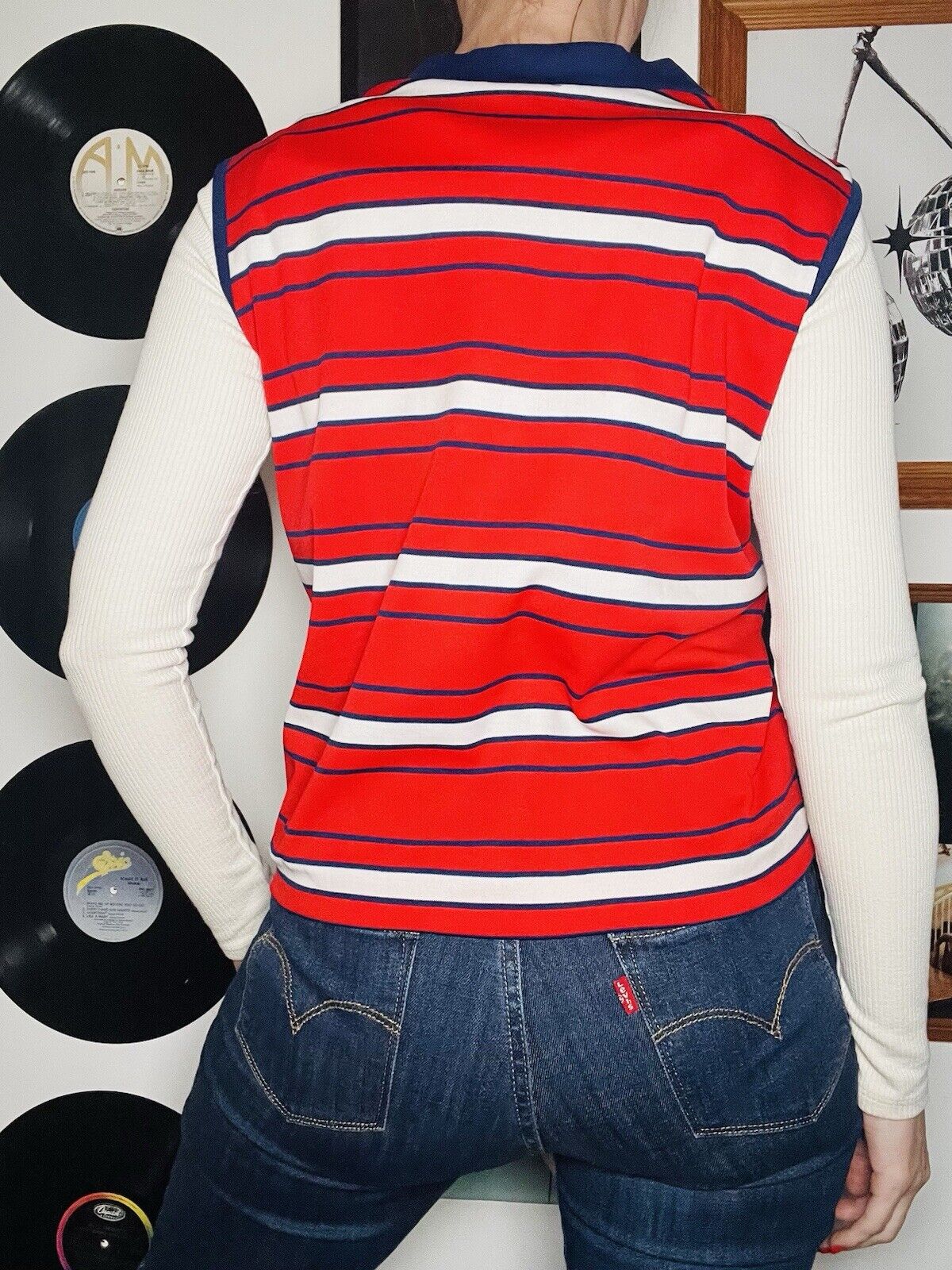 Vintage 70s Tank Top By Porolastic  Sleeveless Jumper Sweatshirt Striped Vest 14